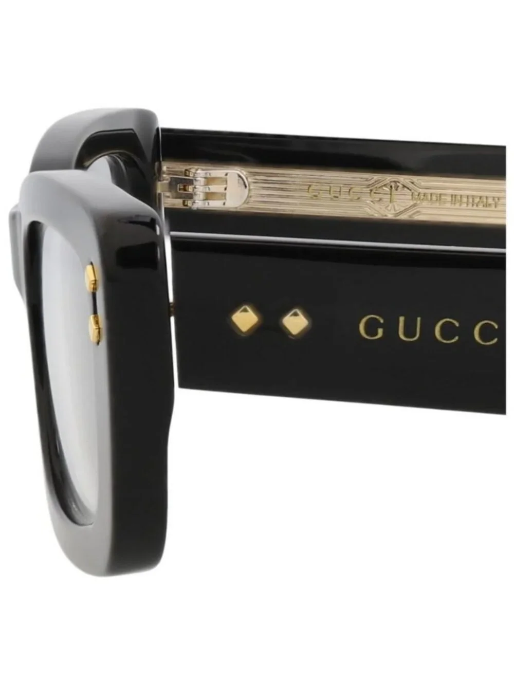 New Gucci Womens Square/Rectangle Black Black Transparent Fashion Designer Eyegl